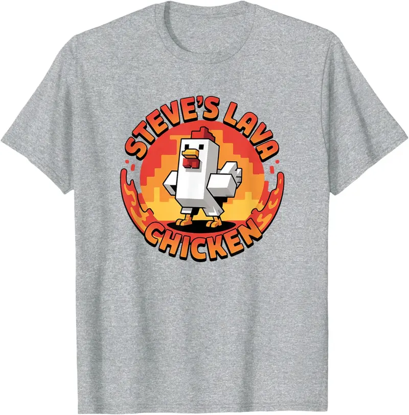 Lava Chicken Miners Pixel Gaming T-Shirt