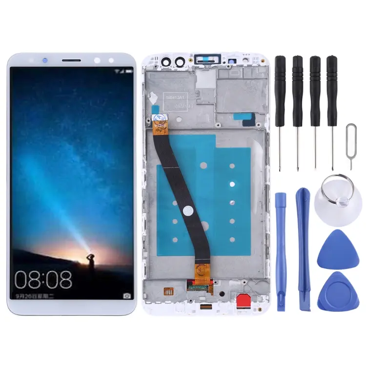 LCD Screen and Digitizer Full Assembly with Frame for Huawei Mate 10 Lite / Nova2i (Malaysia) / Maimang 6 (China) / Honor 9i (India) / G10(White)