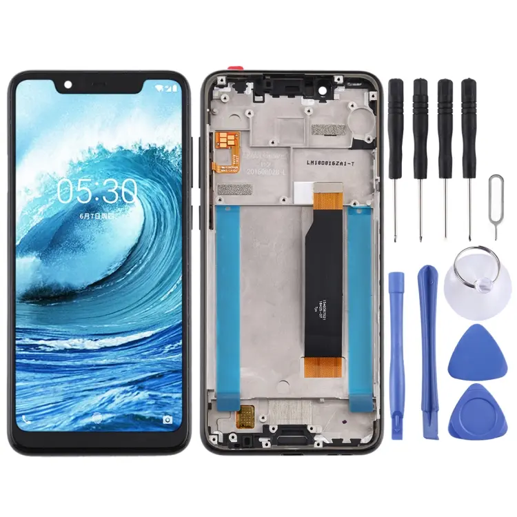 LCD Screen and Digitizer Full Assembly with Frame for Nokia 5.1 Plus / X5 / TA-1102 TA-1105 TA-1108 TA-1109 TA-1112 TA-1120 TA-1199(Black)