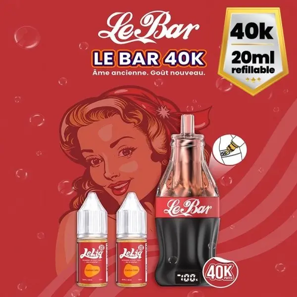 LeBar 40K - Puff Rechargeable 40000 Bouffées 20ml Écran Digital