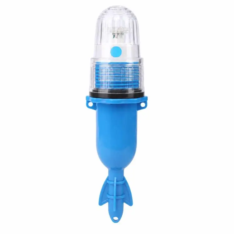 LED Fishing Net Marker Light Waterproof Light Controlled Marine Buoy Signal Strobe Light(Blue)