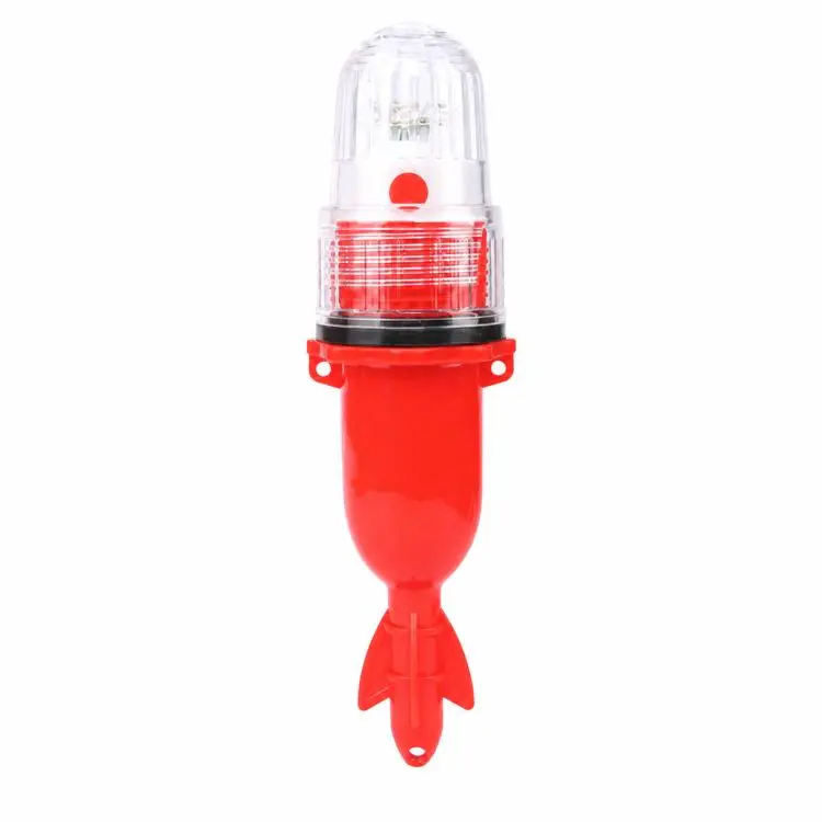 LED Fishing Net Marker Light Waterproof Light Controlled Marine Buoy Signal Strobe Light(Red)