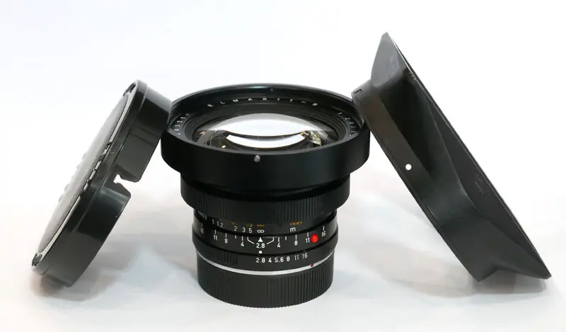 Leitz Elmarit-R 2,8/19 v.I 3 cames avec parasoleil