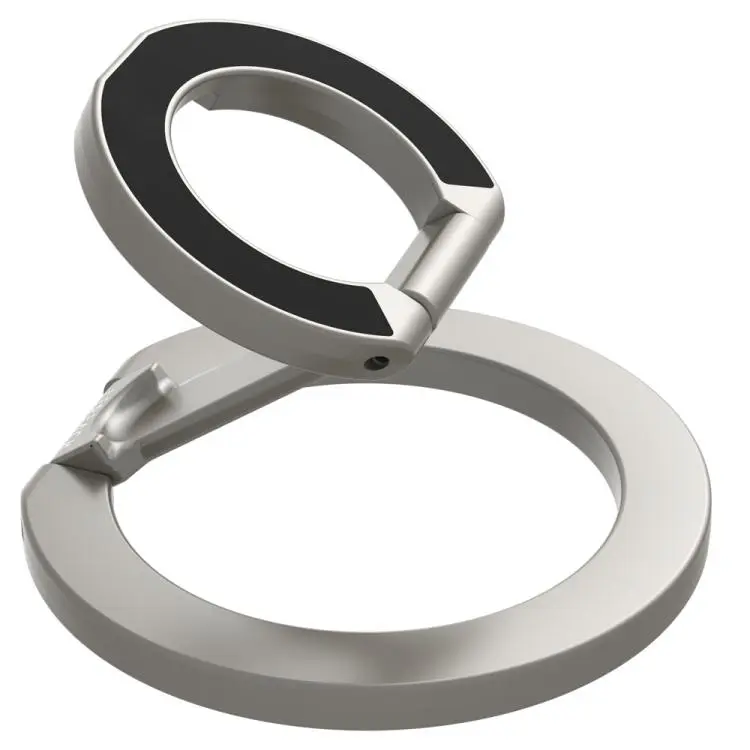 LeReach StarRing Dual Ring Stable Multi-Functional 360 Degree Rotation Ring Buckle Magnetic Phone Holder(Silver)