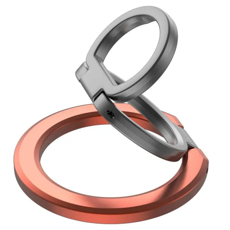LeReach Triple Ring Apex Edition 360 Degree Rotation Ring Buckle Magnetic Phone Holder(Orange)