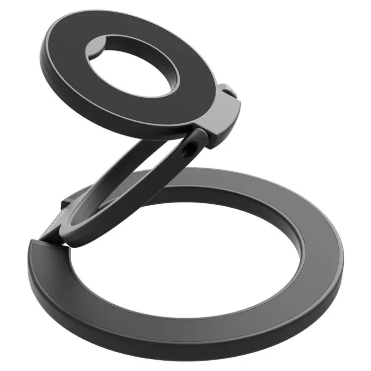 LeReach Triple Ring Power Edition 360 Degree Rotation Ring Buckle Magnetic Phone Holder(Black)