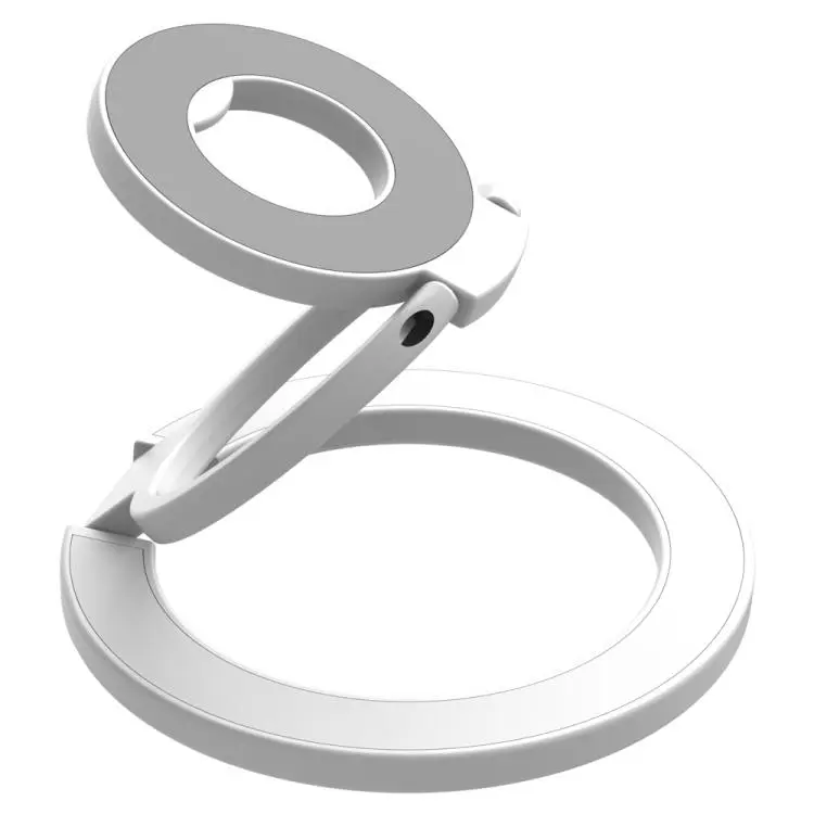 LeReach Triple Ring Power Edition 360 Degree Rotation Ring Buckle Magnetic Phone Holder(White)