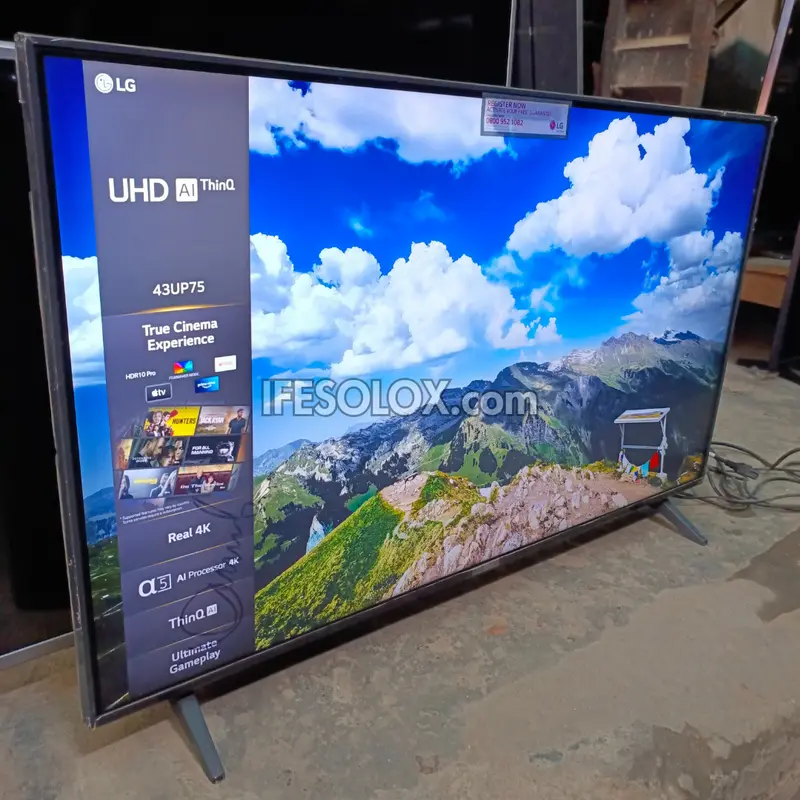 LG 43 inch 43UP75 ThinQ AI webOS 6.0 4K UHD HDR10 Pro Smart TV (Bluetooth, WiFi, AirPlay 2) - Foreign Used