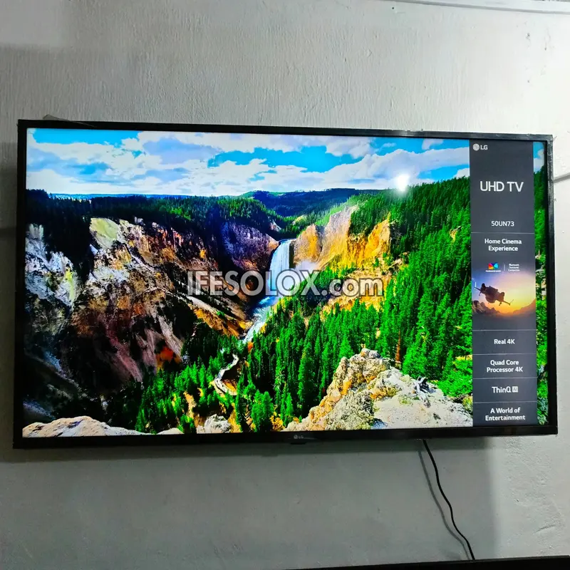LG 50 Inch 50UN7000 Series Thinq AI webOS20 Smart 4K UHD Active HDR TV with Bluetooth, Miracast, Airplay 2 - UK Used