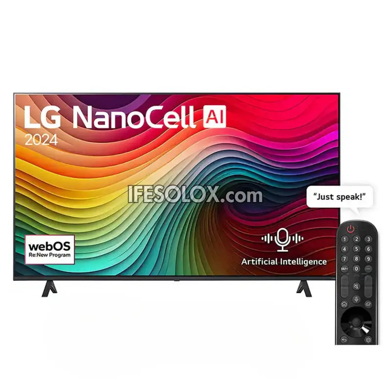 LG 65 Inch NANO80 Series 4K Ultra HD AI Thinq webOS24 Smart NanoCell TV + 2 Years Warranty - Brand New