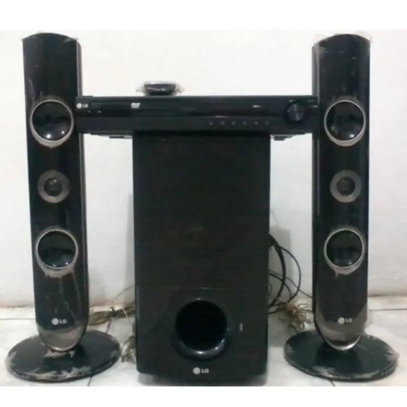 LG HT805VM 2.1Ch 440W Tall Boy DVD Home Theater System (USB, FM, Aux, HDMI Out) - Foreign Used