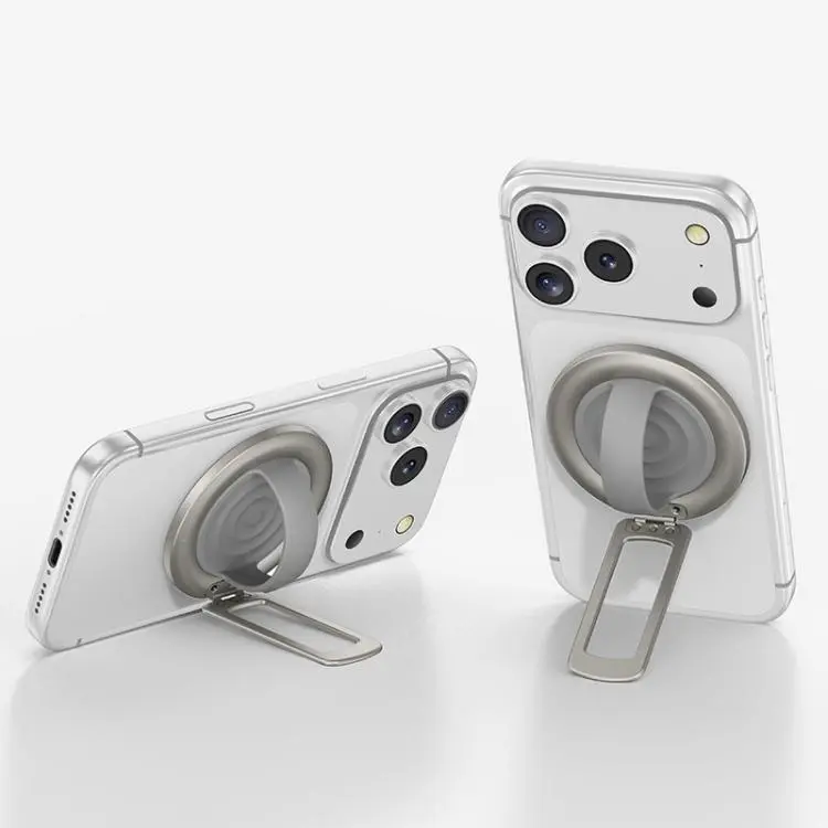Liquid Silicone Ring Buckle Rotatable Magnetic Phone Holder(Grey)