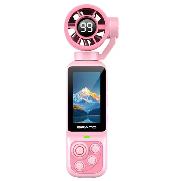 LK-035 Fan Gimbal Pocket Camera 1.97 inch 1080P HD Vlog Video Cam(Pink)