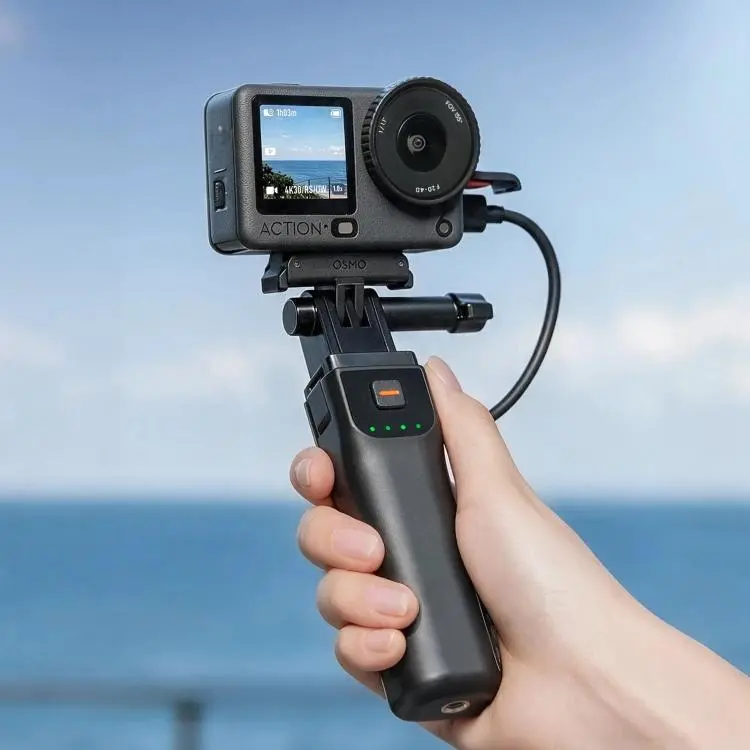 LKTOP 5000mAh Battery Handle For DJI Osmo Action 6 / Osmo 360 / Action 5 Pro Power Hand Grip(Black)