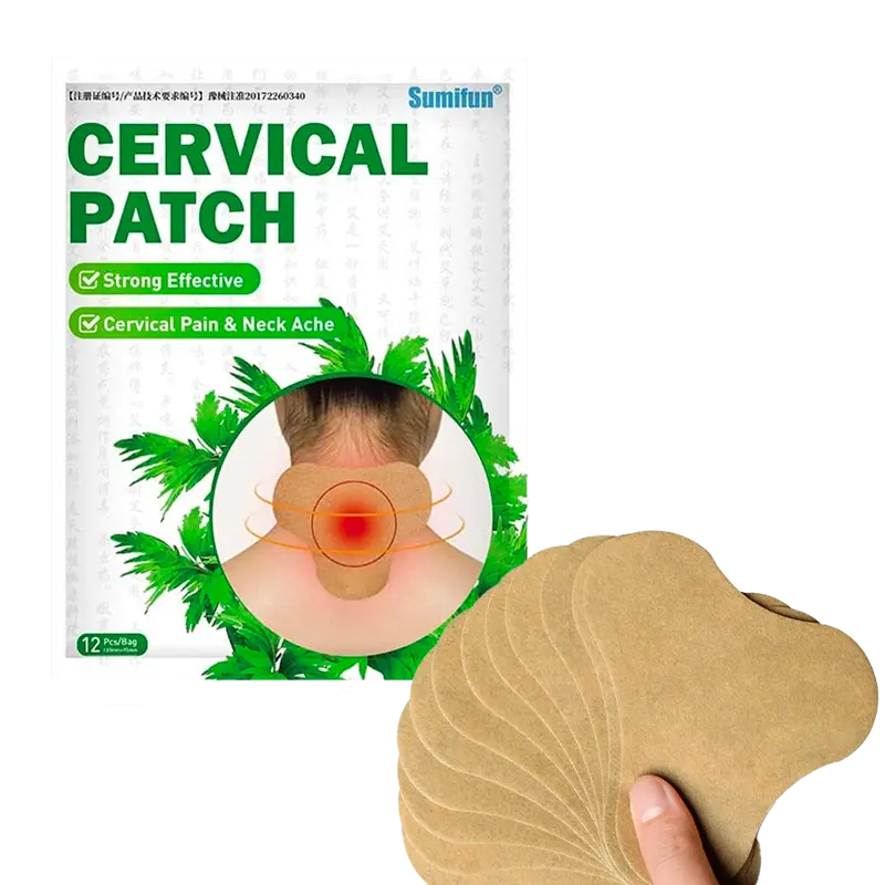 Lot de 12 Patchs Cervicales Anti-douleurs aux plantes