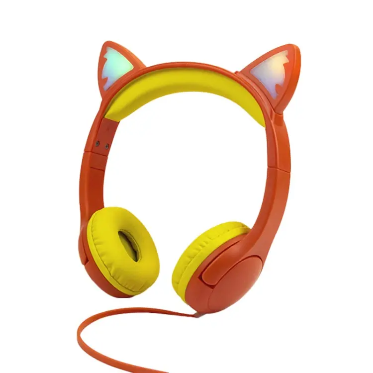 LX-K06 3.5mm Wired Children Learning Luminous Cat Ear Headset, Cable Length