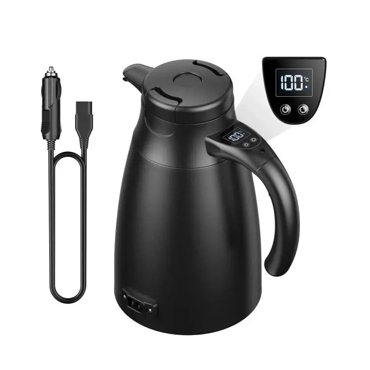 LY1200 12V/24V Universal Digital Display Car Kettle 1.2L Stainless Steel Electric Water Kettle, Spec