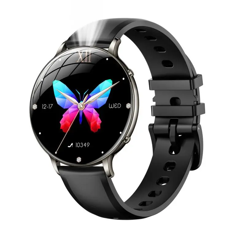 M201 1.32-inch Ultra-thin Curved Screen Women Smart Watch with Flashlight & IP68(Patina Grey)