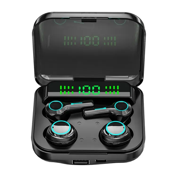 M21 2pairs Bluetooth 5.2 Earphones TWS Wireless Couple Noise Canceling Waterproof Earbuds(Black)