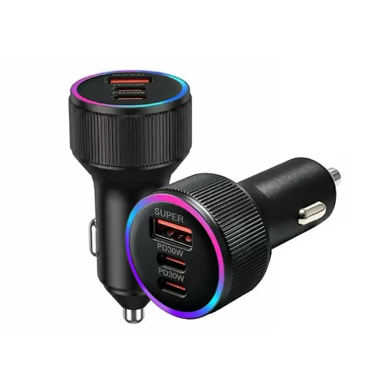 M31 Aluminum Alloy 85W PD30W x 2 + QC3.0 25W Multi Protocol Car Charger(Black)