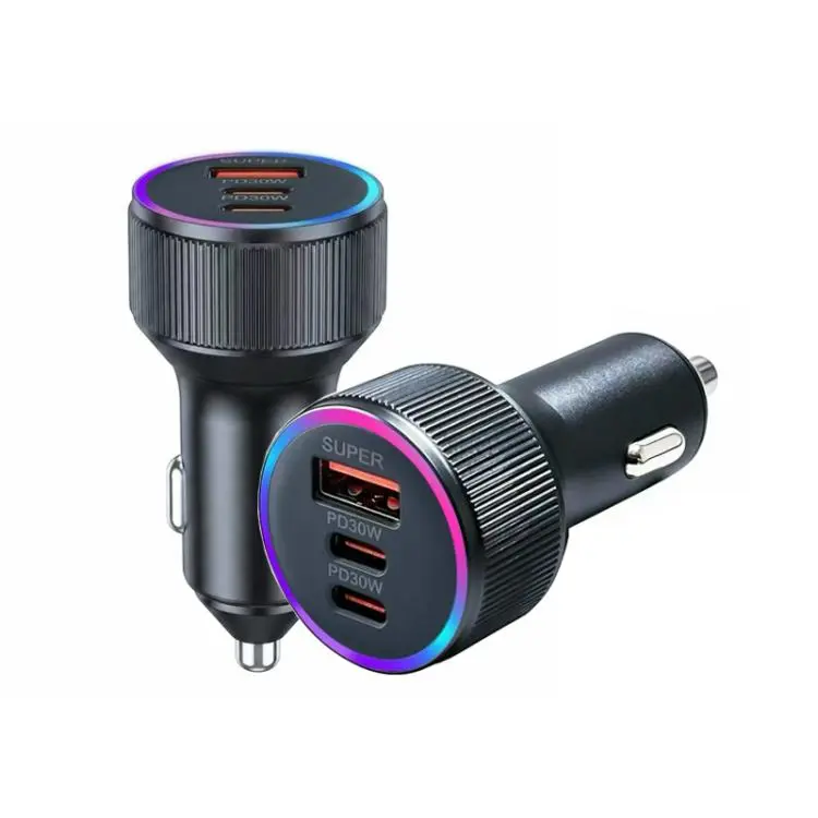 M31 Aluminum Alloy 85W PD30W x 2 + QC3.0 25W Multi Protocol Car Charger(Dark Gray)