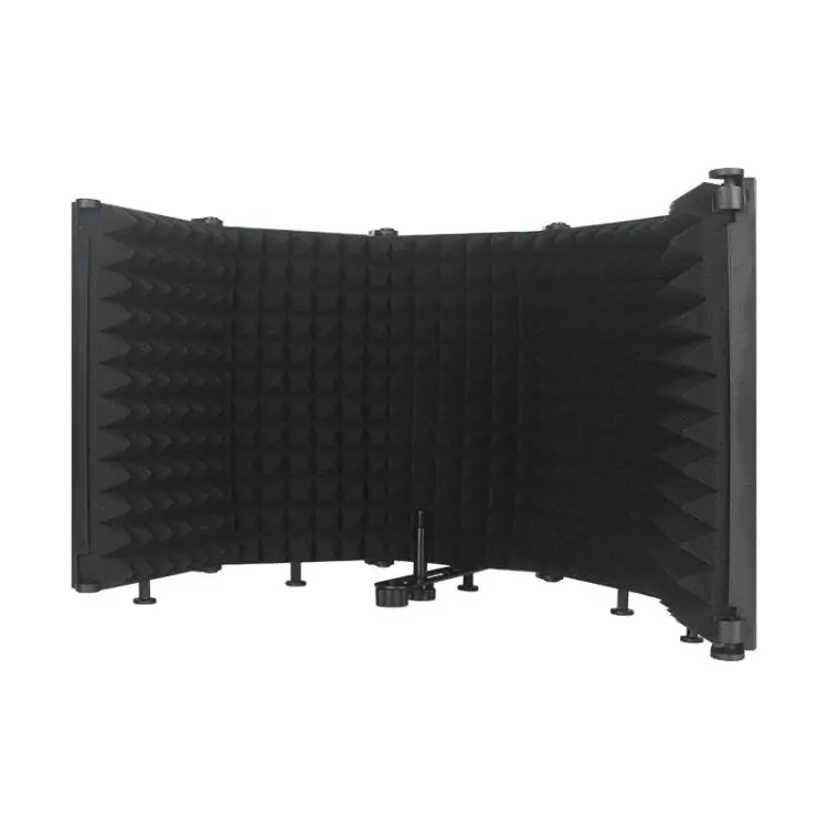 M5 Foldable Five-Panel Microphone Isolation Shield Windproof Screen(Black)
