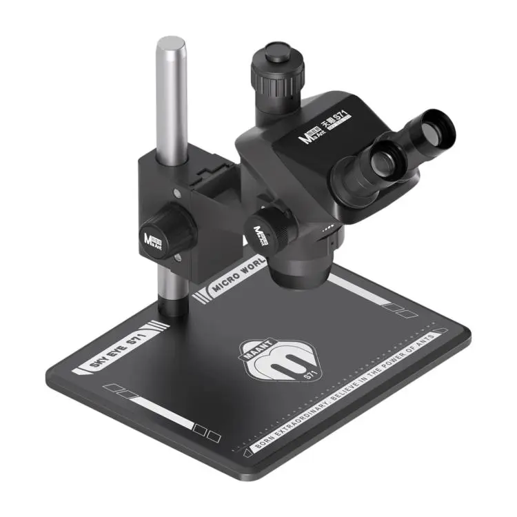 MaAnt S71 6.5-52X Synchronous Zoom Trinocular Stereo Microscope(Black)
