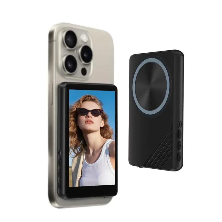 Magnetic Phone Screen Mirror Wireless Rear Camera Selfie Display(Black)