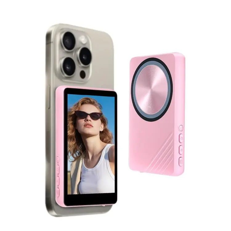 Magnetic Phone Screen Mirror Wireless Rear Camera Selfie Display(Pink)