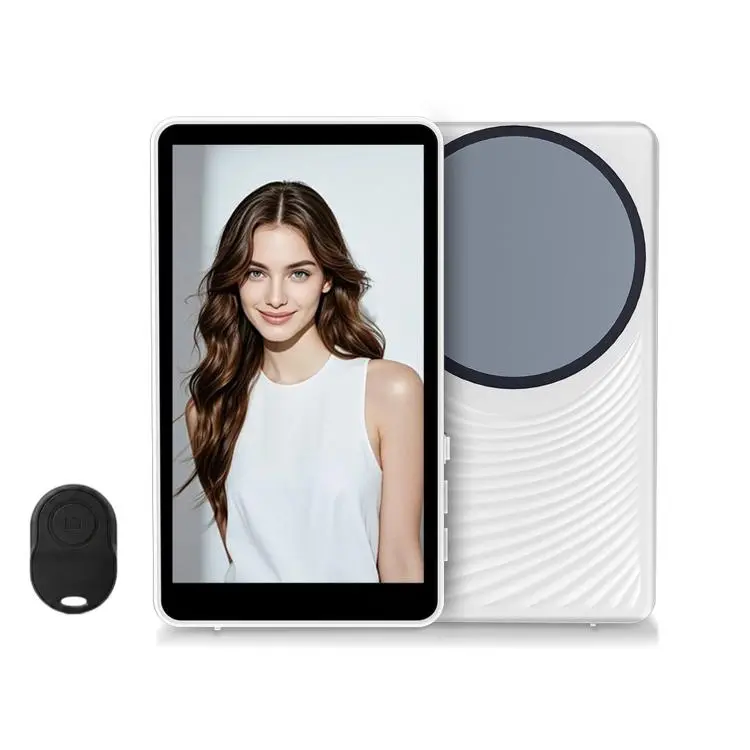 Magnetic Selfie Screen Phone Screen Mirroring Device Rear Camera Wireless Display Monitor(White)