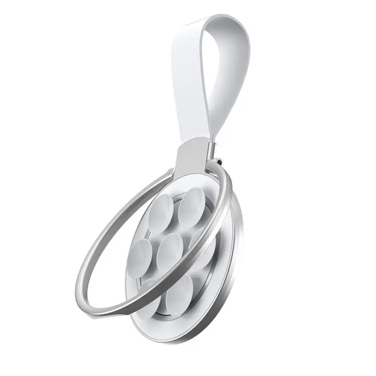 Magnetic Suction Cup Phone Ring Stand Strong Adhesion Phone Grip(Silver)