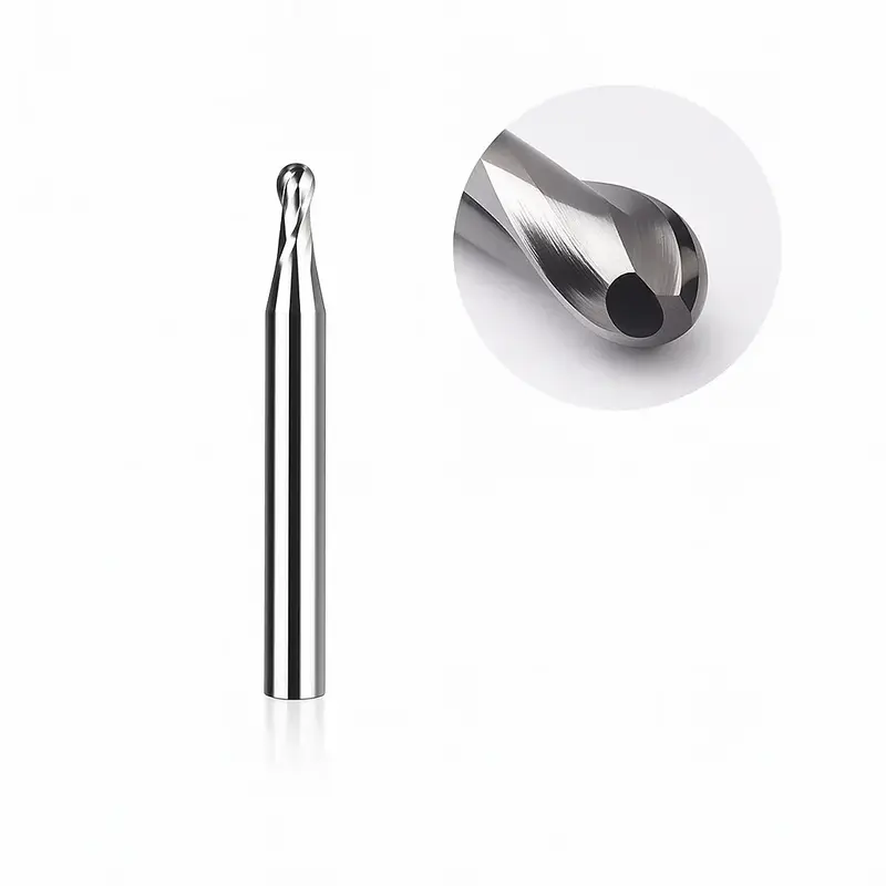 Makera - Punta a testa sferica a due taglienti per metallo - Attacco da 1/8"