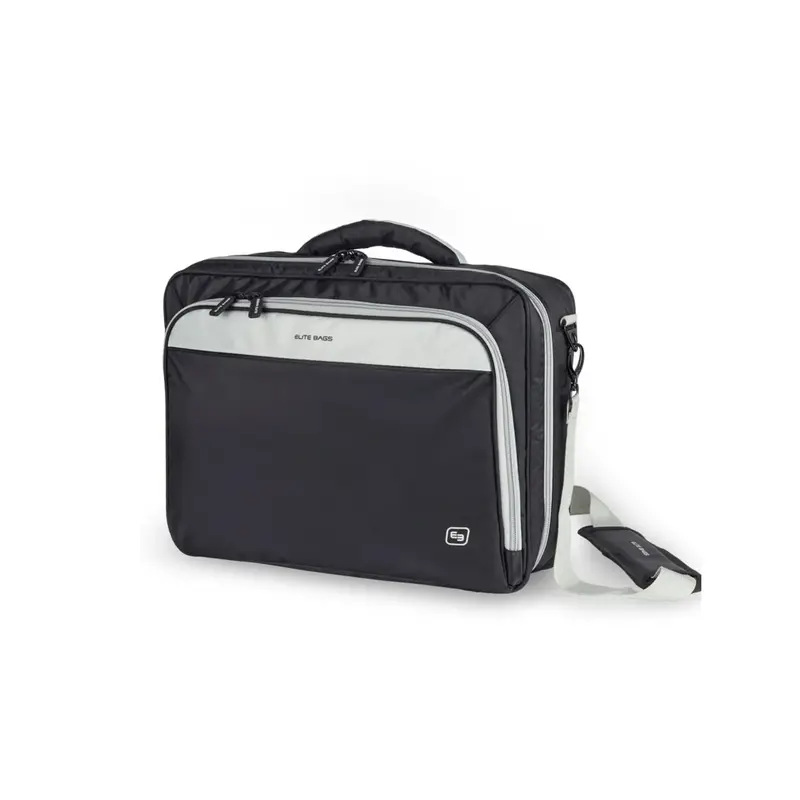 Mallette médicale convertible PRACTI - Noire - Chariot à roulettes en option - Elite bags