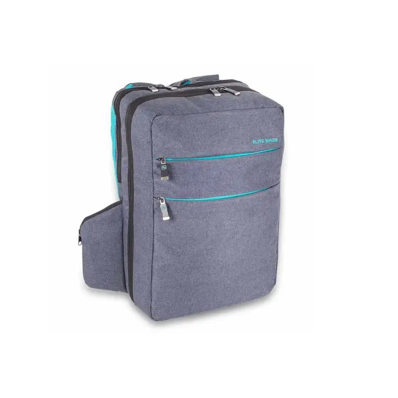 Mallette Sac à dos CITY - Gris / Turquoise - Elite Bags