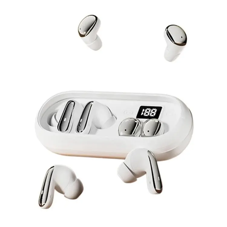 MD35 2pairs In-Ear Digital Display Noise Reduction Earphone Wireless Bluetooth Sleep Earbuds(White)