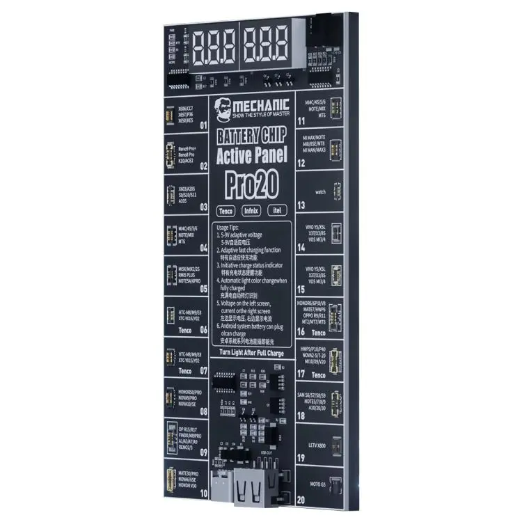 MECHANIC Pro20 Fast Charging Battery Chip Activation Detection Panel for Android