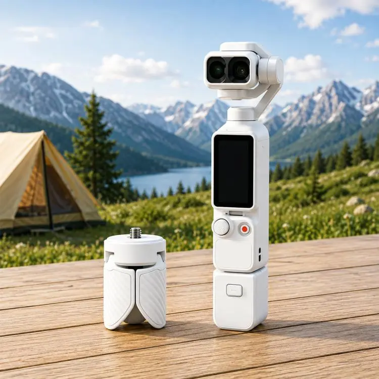 Mini Tripod Desktop Mount for DJI Osmo Pocket 4P / 4 / 3 / Insta360 Luna Ultra(White)