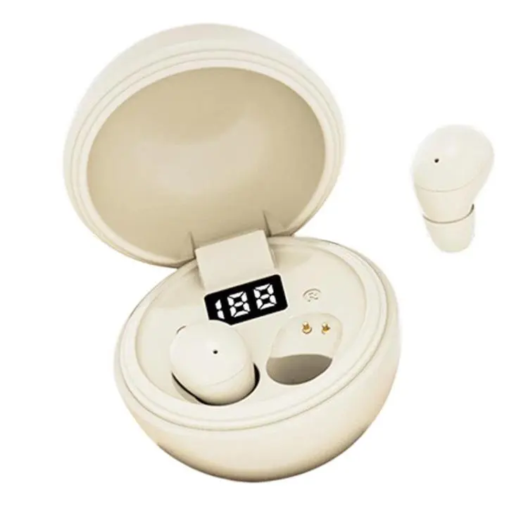 MINI13K Wireless Bluetooth Sleep Earbuds With Power Display In-Ear Noise Reduction Earphone(Light Beige)
