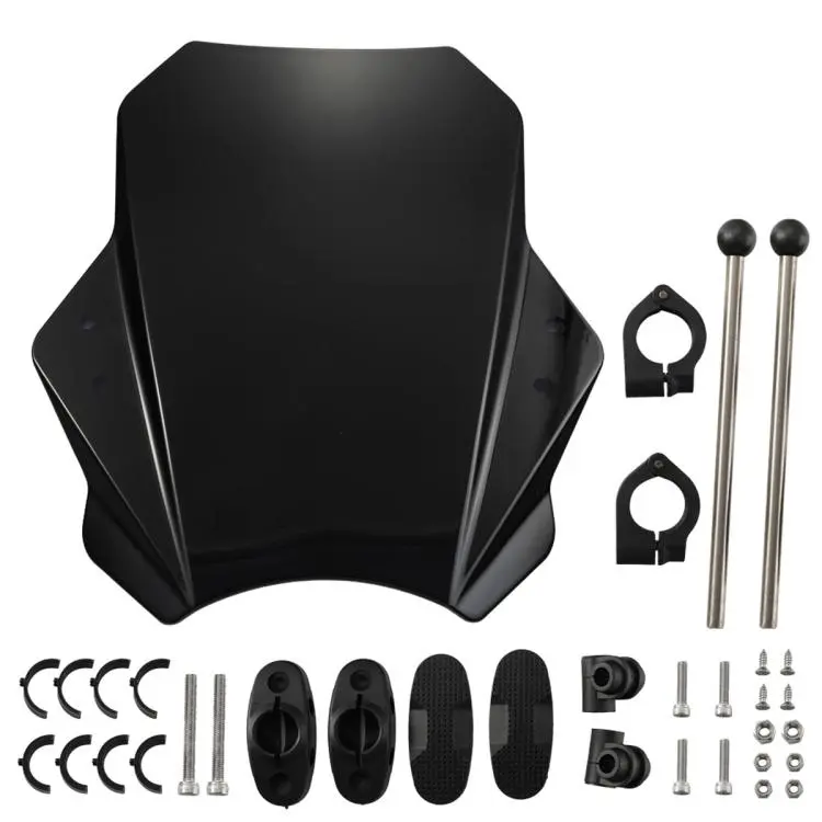 MO-WS015 Universal Motorcycle Modification Windshield(Black)