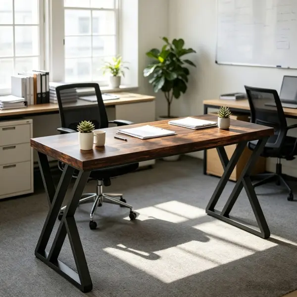Modern Industrial Home Office Desk – 55" Writing Table | Swtek
