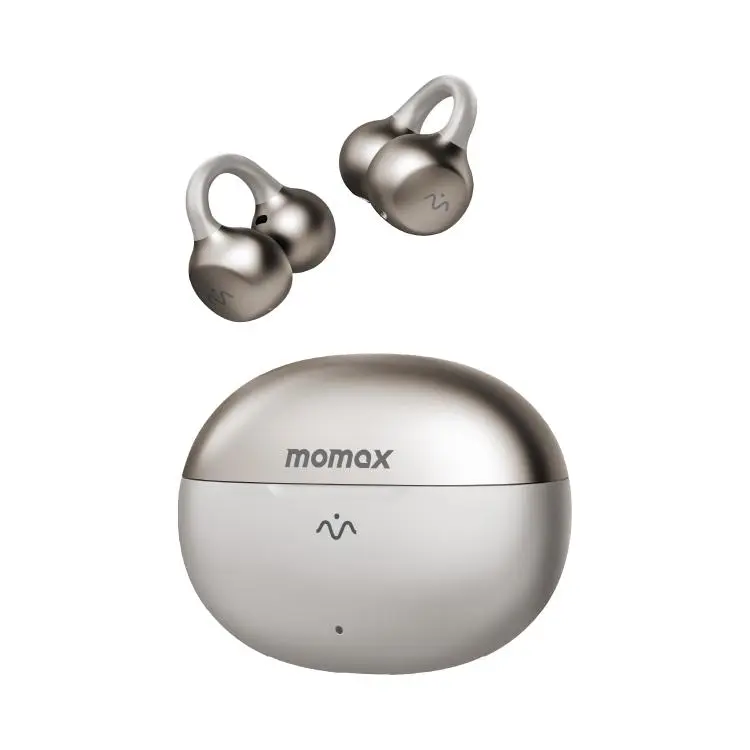 MOMAX 1-Vibe Clip M.IN.D True Wireless Clip Noise Reduction Bluetooth 6.0 Earphones(Titanium)