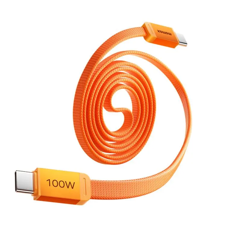 MOMAX 100W Type-C to Type-C Magnetic Retractable Fast Charging Braided Cable, Length