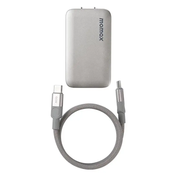 MOMAX UM79 1-Charge Ultra 45W 2-Port GaN Silm Fast Charger Kit, US Plug(Titanium Gold)