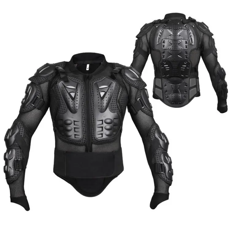 Motorcycle Body Armor Jacket Full Body Protective Gear with Removable Spine Back Protector, Size