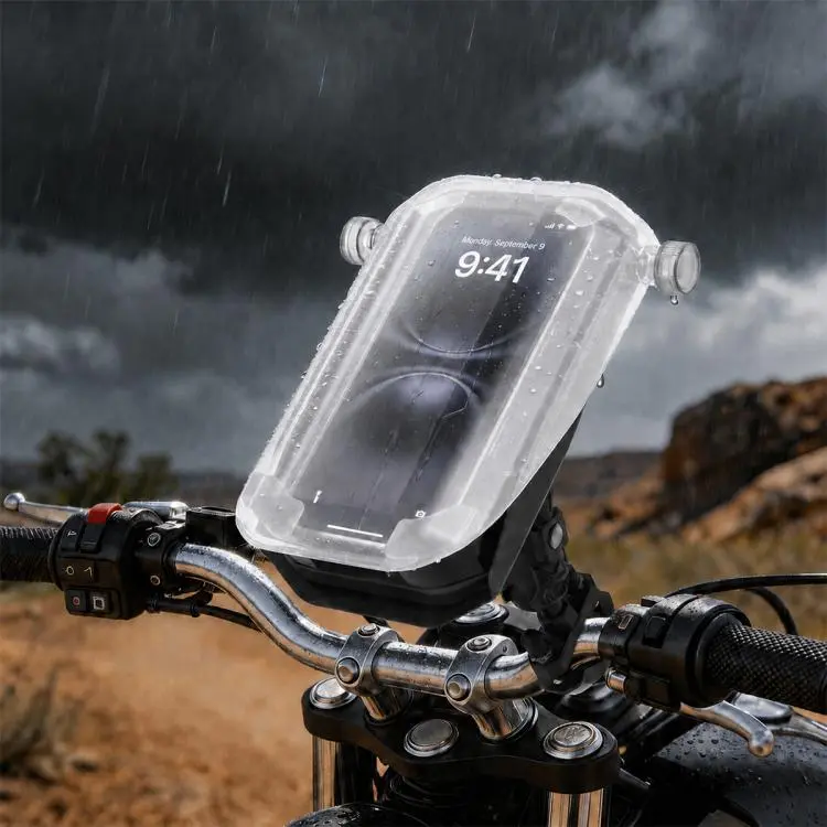 Motorcycle Shock-Absorbing Navigation Phone Holder with Protective Cover, Type