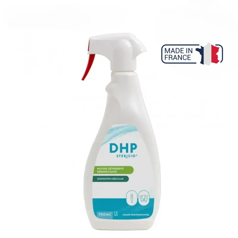 Mousse détergent désinfectante surfaces et DM invasifs DHP - 750 ml - Stericid