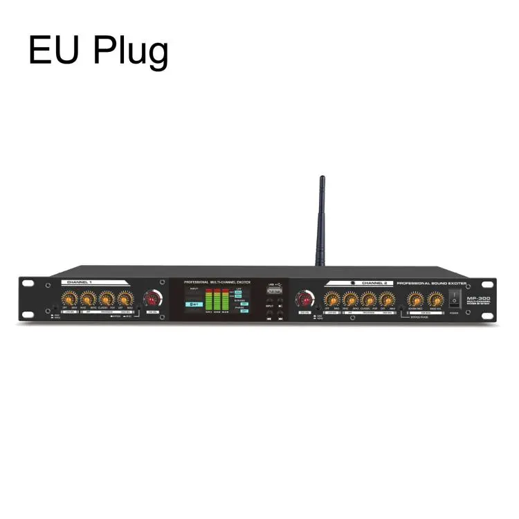 MP-300 Professional Audio Exciter Pre-Processor With Bluetooth USB Optical Input For KTV Stage EU Plug(Black)