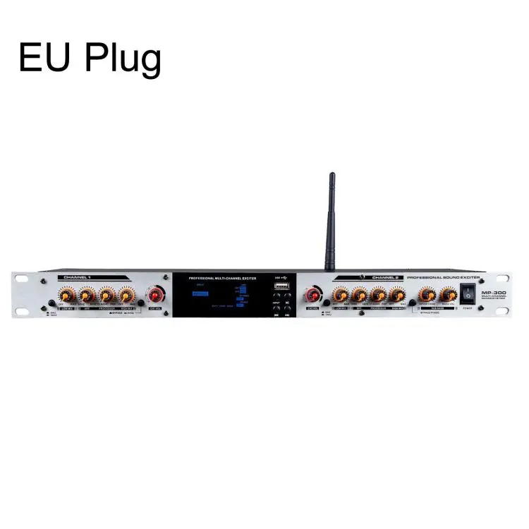 MP-300 Professional Audio Exciter Pre-Processor With Bluetooth USB Optical Input For KTV Stage EU Plug(Silver)