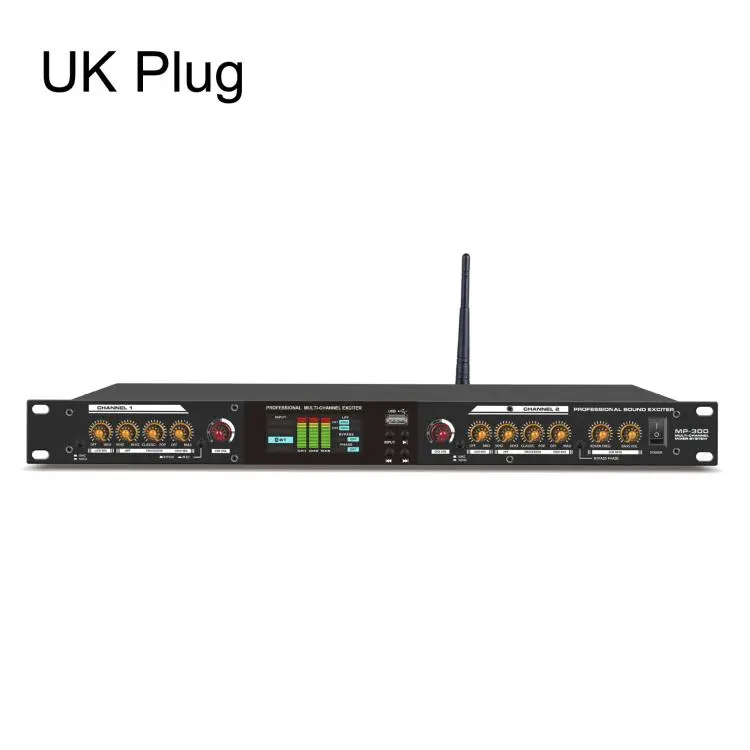 MP-300 Professional Audio Exciter Pre-Processor With Bluetooth USB Optical Input For KTV Stage UK Plug(Black)