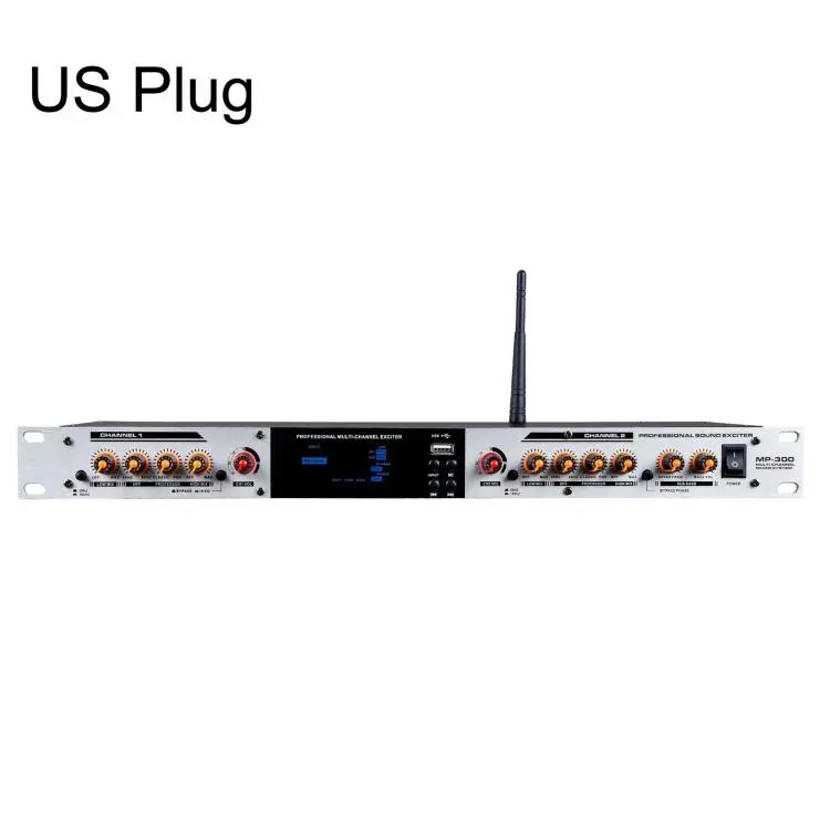 MP-300 Professional Audio Exciter Pre-Processor With Bluetooth USB Optical Input For KTV Stage US Plug(Silver)